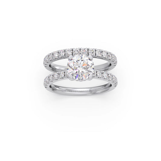 2.32ct Round Diamond Halo Stackable Ring
