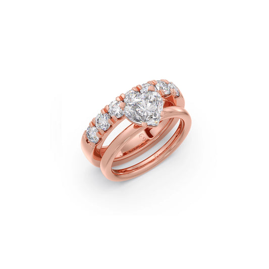 0.96ct Heart Diamond Stackable Ring