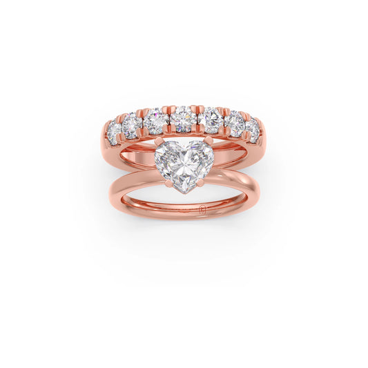 0.96ct Heart Diamond Stackable Ring