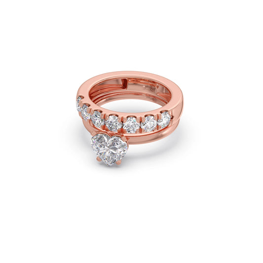 0.96ct Heart Diamond Stackable Ring
