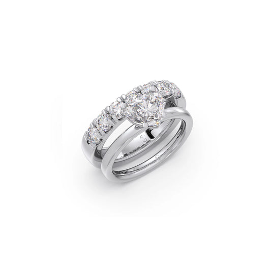 0.96ct Heart Diamond Stackable Ring