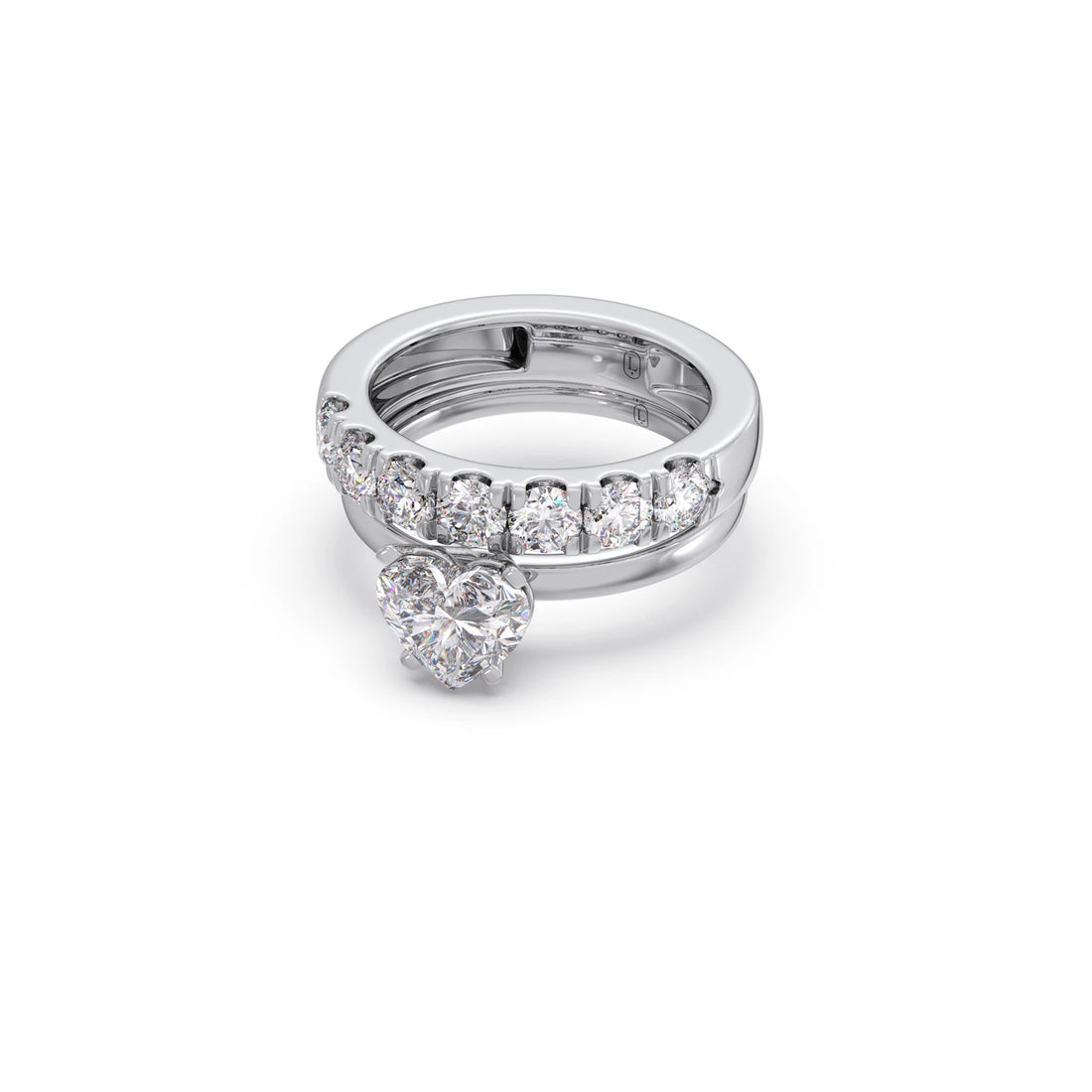 0.96ct Heart Diamond Stackable Ring