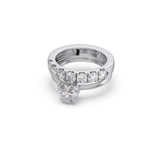 0.96ct Heart Diamond Stackable Ring