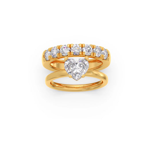 0.96ct Heart Diamond Stackable Ring