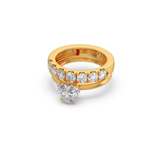 0.96ct Heart Diamond Stackable Ring