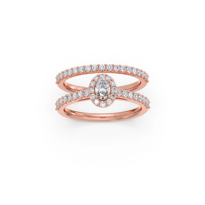 Oval Diamond Cluster Stackable Ring