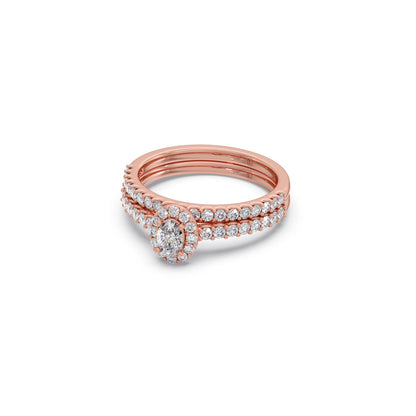 Oval Diamond Cluster Stackable Ring