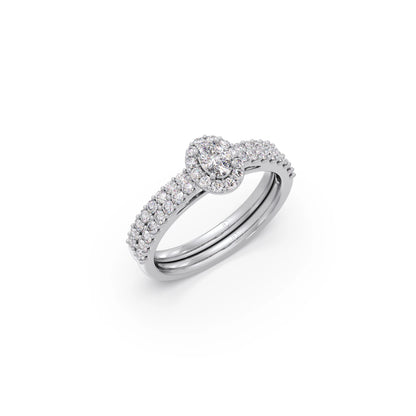 Oval Diamond Cluster Stackable Ring