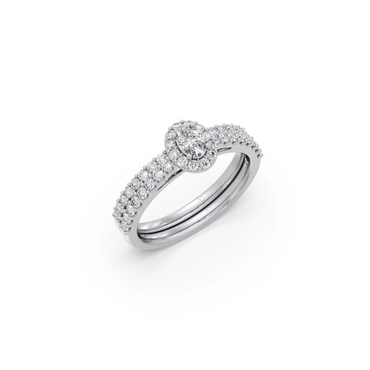 Oval Diamond Cluster Stackable Ring