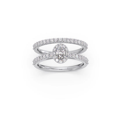 Oval Diamond Cluster Stackable Ring