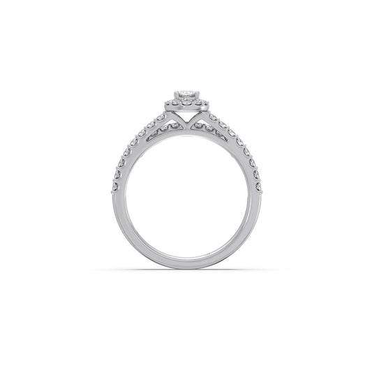 Oval Diamond Cluster Stackable Ring