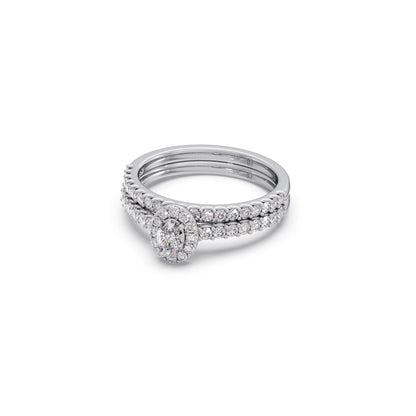 Oval Diamond Cluster Stackable Ring