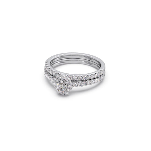Oval Diamond Cluster Stackable Ring