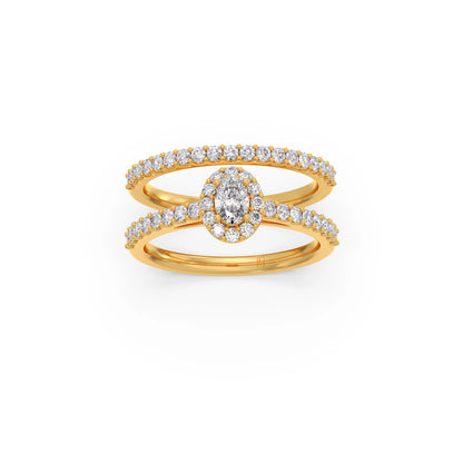 Oval Diamond Cluster Stackable Ring