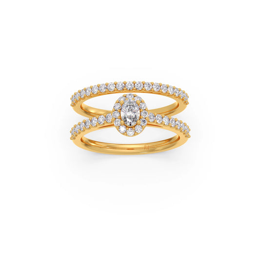 Oval Diamond Cluster Stackable Ring