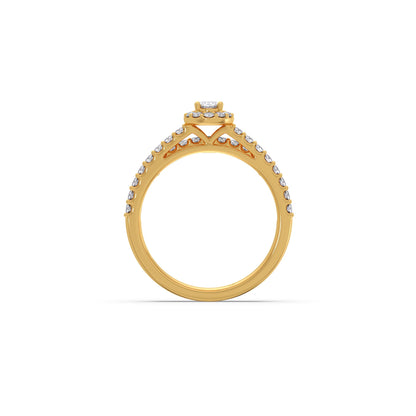 Oval Diamond Cluster Stackable Ring