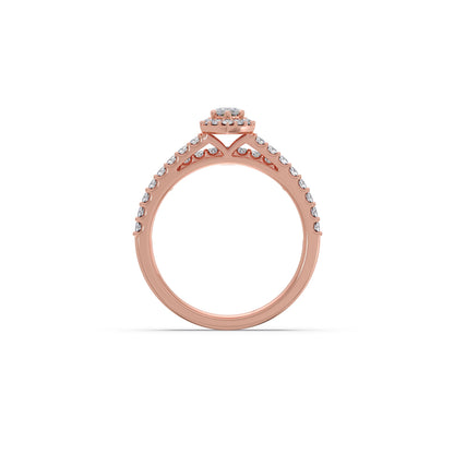 Marquise and Round Diamond Pave Stackable Ring