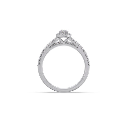 Marquise and Round Diamond Pave Stackable Ring