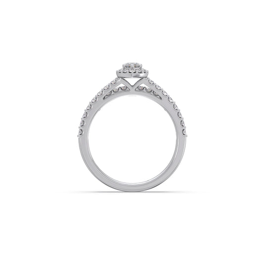 Marquise and Round Diamond Pave Stackable Ring