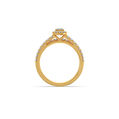 Marquise and Round Diamond Pave Stackable Ring