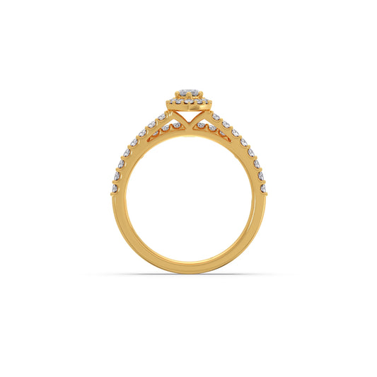 Marquise and Round Diamond Pave Stackable Ring