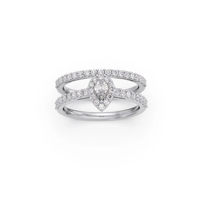 Pear Shape Diamond Accent Stackable Ring