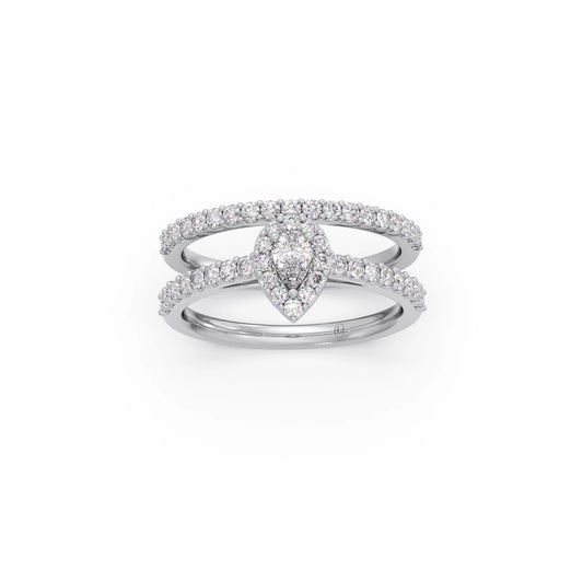 Pear Shape Diamond Accent Stackable Ring
