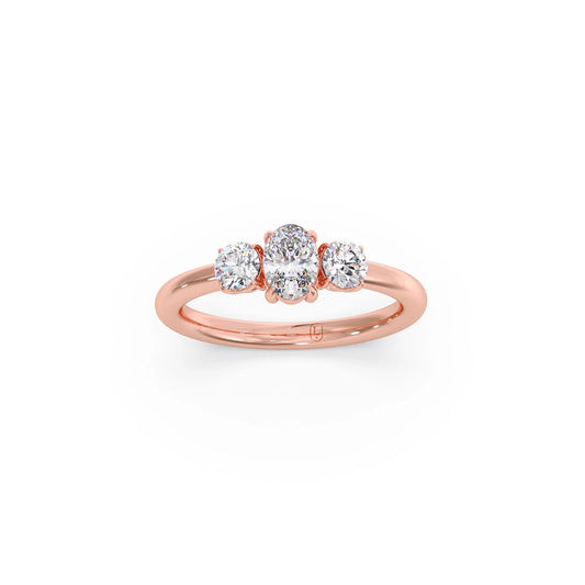 Trilogy Oval and Round Diamond Ring