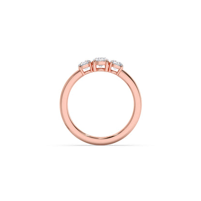 Trilogy Oval and Round Diamond Ring