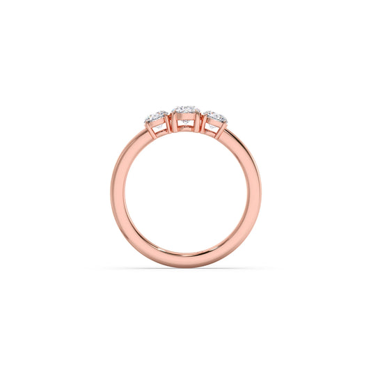 Trilogy Oval and Round Diamond Ring