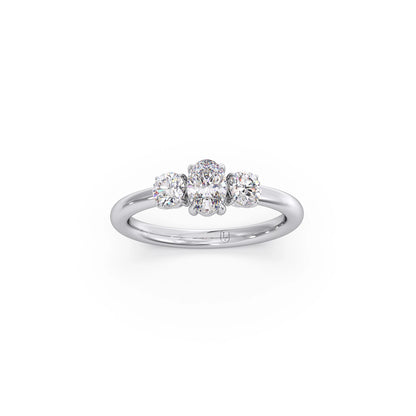 Trilogy Oval and Round Diamond Ring
