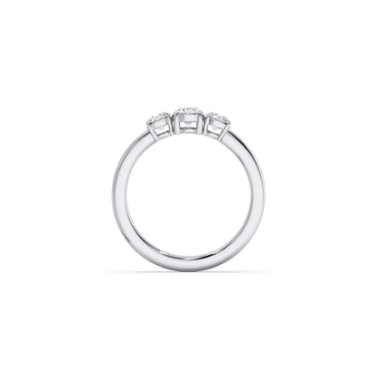 Trilogy Oval and Round Diamond Ring