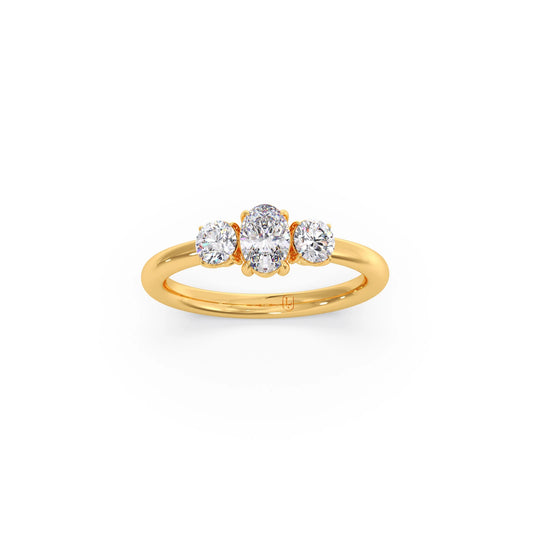 Trilogy Oval and Round Diamond Ring