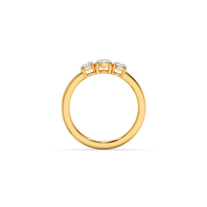 Trilogy Oval and Round Diamond Ring