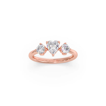 Trilogy Heart and Round Diamond Ring