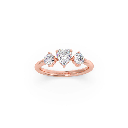 Trilogy Heart and Round Diamond Ring