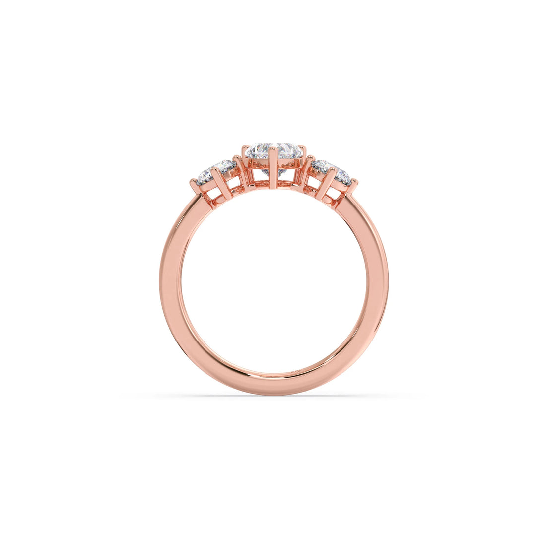 Trilogy Heart and Round Diamond Ring