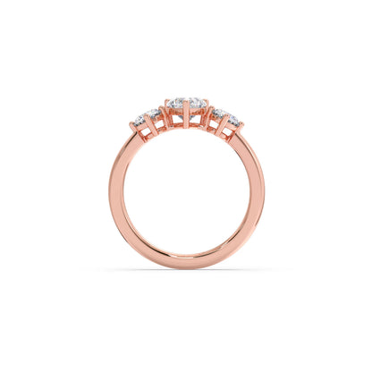 Trilogy Heart and Round Diamond Ring
