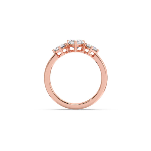 Trilogy Heart and Round Diamond Ring
