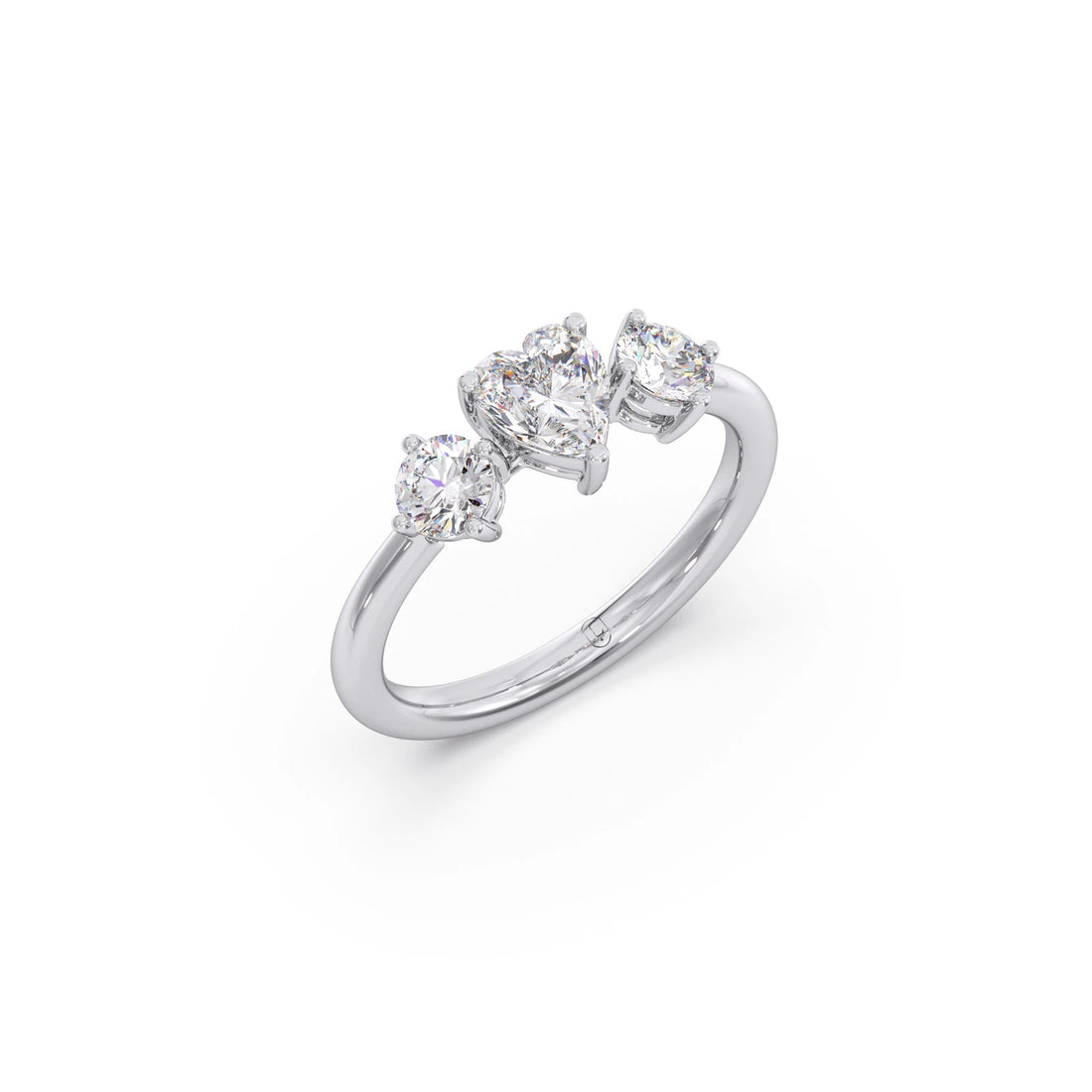 Trilogy Heart and Round Diamond Ring