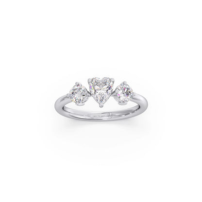Trilogy Heart and Round Diamond Ring