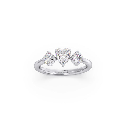 Trilogy Heart and Round Diamond Ring