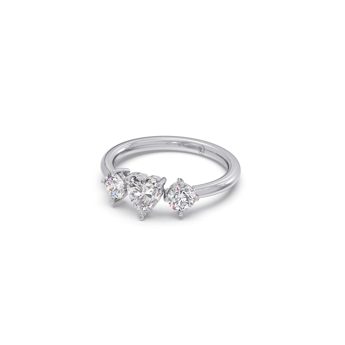 Trilogy Heart and Round Diamond Ring