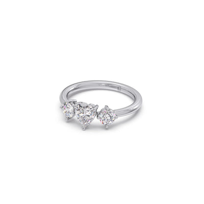 Trilogy Heart and Round Diamond Ring
