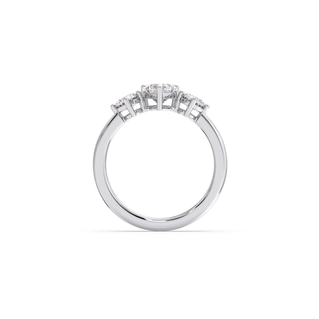 Trilogy Heart and Round Diamond Ring