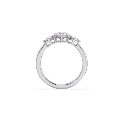 Trilogy Heart and Round Diamond Ring