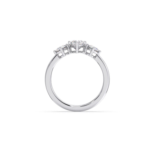 Trilogy Heart and Round Diamond Ring