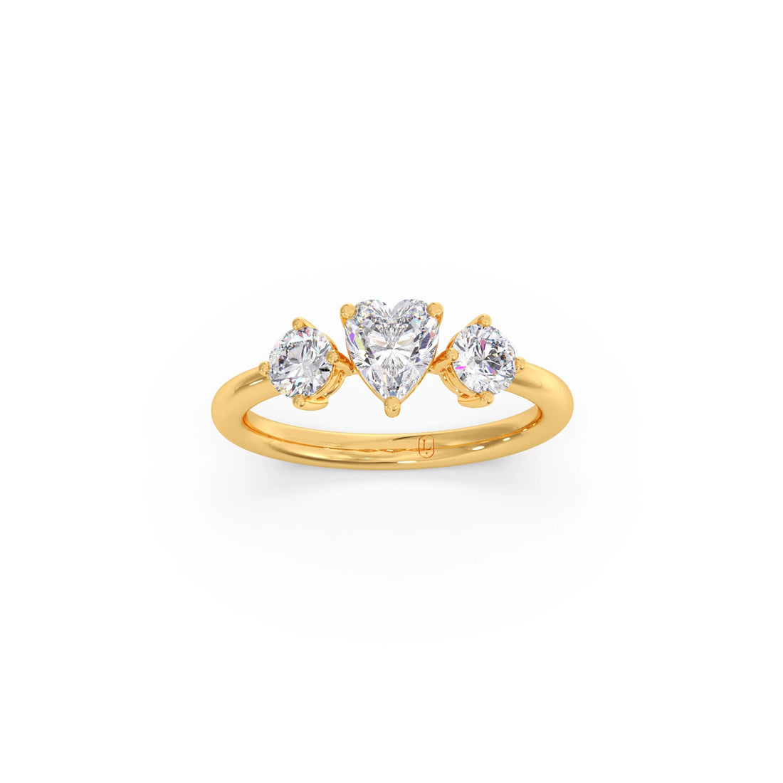 Trilogy Heart and Round Diamond Ring