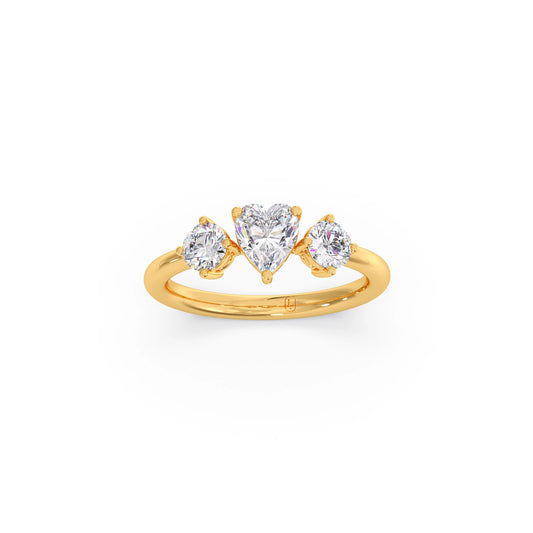 Trilogy Heart and Round Diamond Ring
