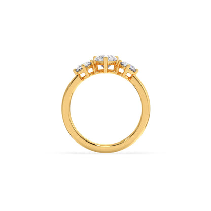 Trilogy Heart and Round Diamond Ring